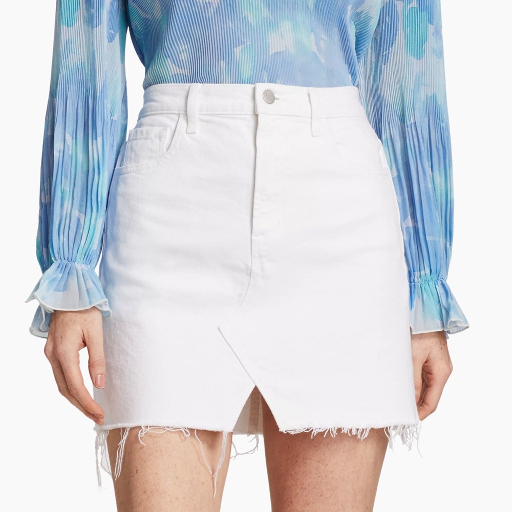 J brand White Denim high rise skirt
